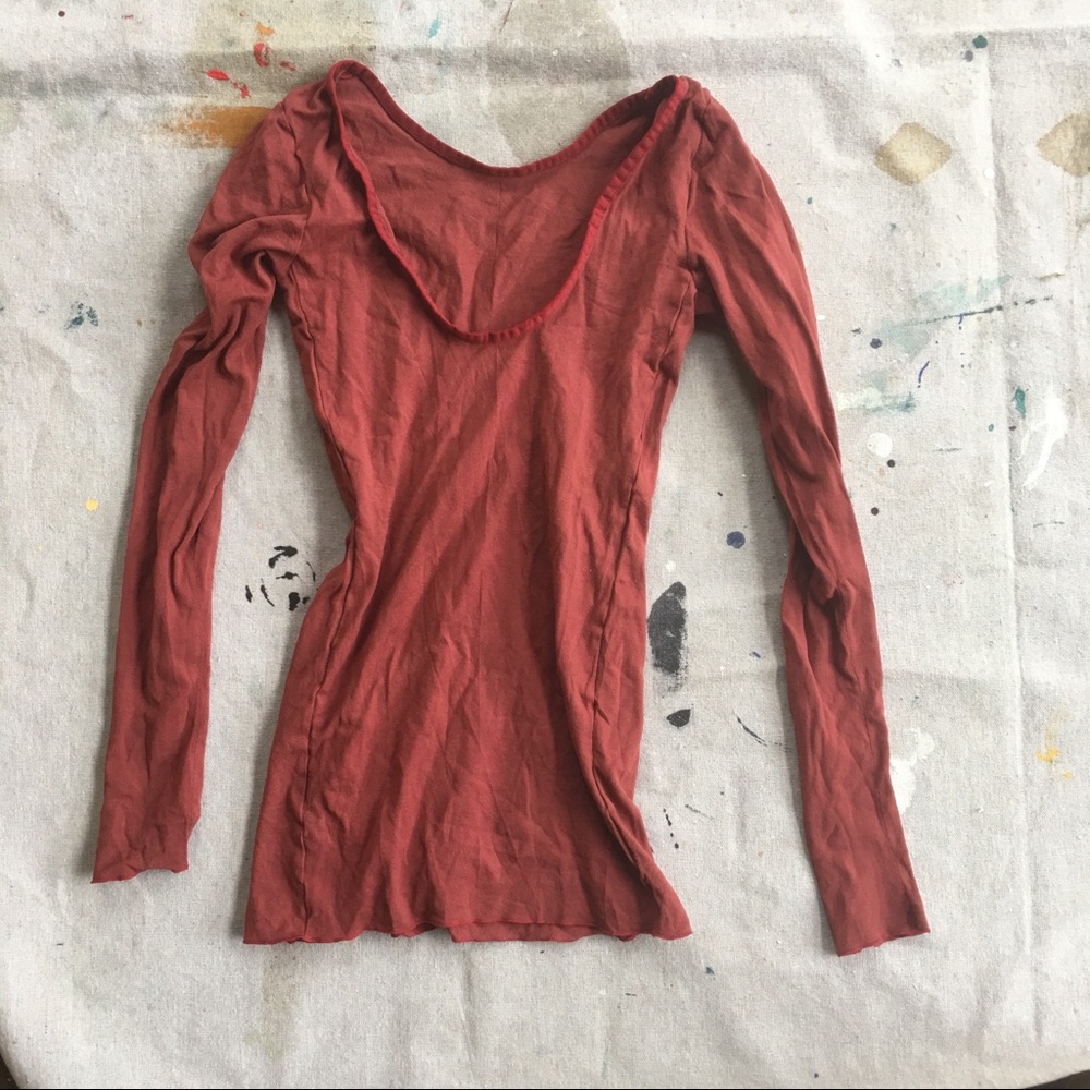 BOGO Thin Scoop Neck Paprika Top